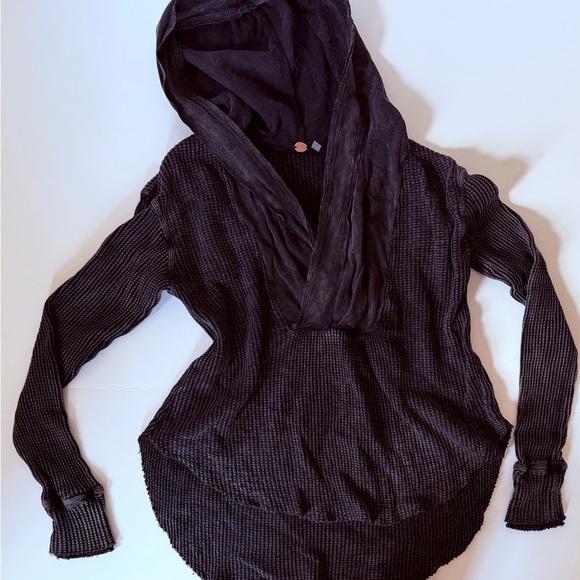 Free People XS thermal hoodie and long sleeve bundle! - Picture 8 of 8